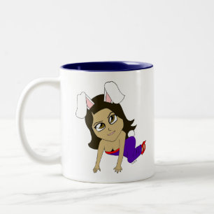 Chibi Bunnygirl Zweifarbige Tasse