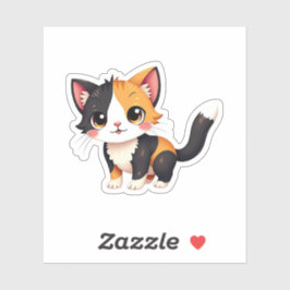 Chibi Calico Cat Sticker - Kawaii Geschenk