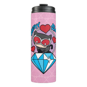 Chibi Catfrau sitzt oben auf großen Diamanten Thermosbecher