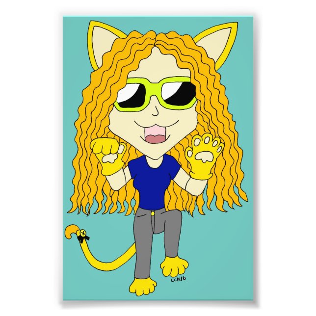 Chibi Catgirl mit Pfoten Fotodruck (Vorne)