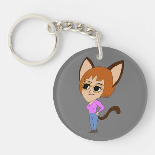 chibi catgirl porte - clé