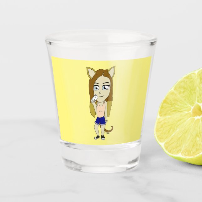 Chibi Catgirl Schnapsglas (Vorderseite)