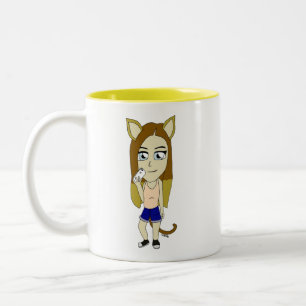 Chibi Catgirl Zweifarbige Tasse