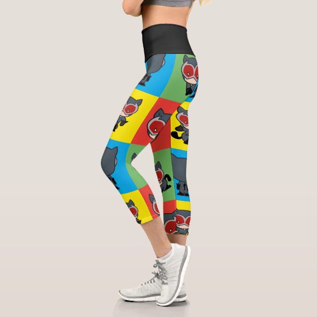 Chibi Catwoman Character Posen Capri Leggings (Links)