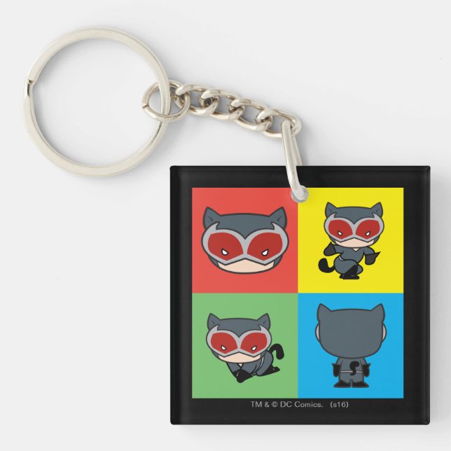 Chibi Catwoman Character Posen Schlüsselanhänger (Vorderseite)