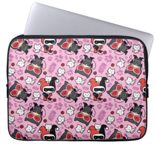 Chibi Catwoman, Harley Quinn & Kittens Pattern Laptopschutzhülle