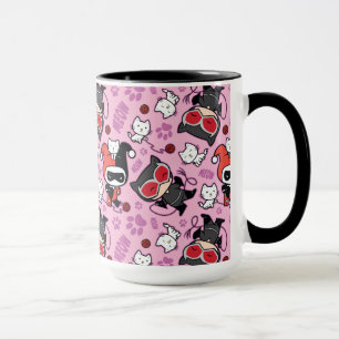 Chibi Catwoman, Harley Quinn & Kittens Pattern Tasse