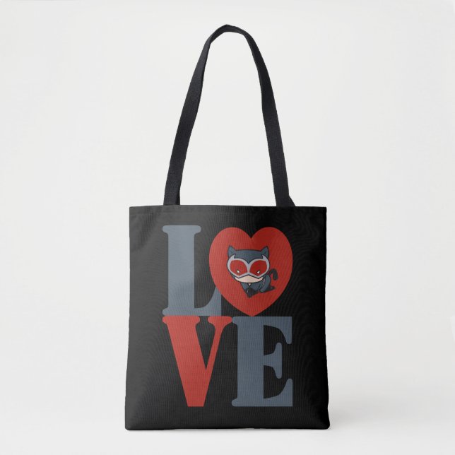 Chibi Catwoman LIEBE Tasche (Vorderseite)