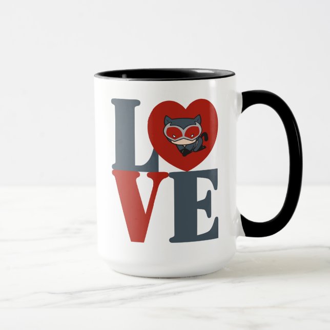 Chibi Catwoman LIEBE Tasse (Rechts)