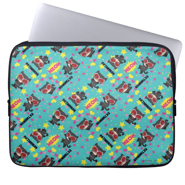 Chibi Catwoman Pattern Laptopschutzhülle (Vorderseite)