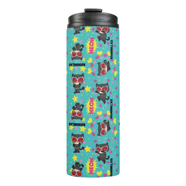 Chibi Catwoman Pattern Thermosbecher (Vorderseite)