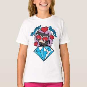 Chibi Catwoman sitzt auf einem großen Diamanten T-Shirt