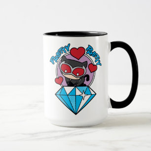 Chibi Catwoman sitzt auf einem großen Diamanten Tasse