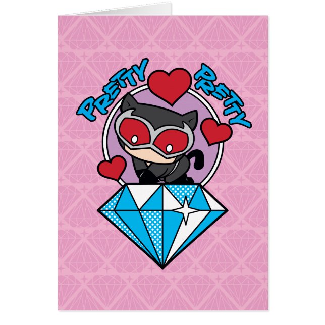 Chibi Catwoman sitzt oben auf großen Diamanten (Vorne)