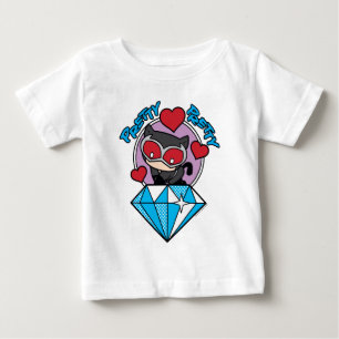 Chibi Catwoman sitzt oben auf großen Diamanten Baby T-shirt
