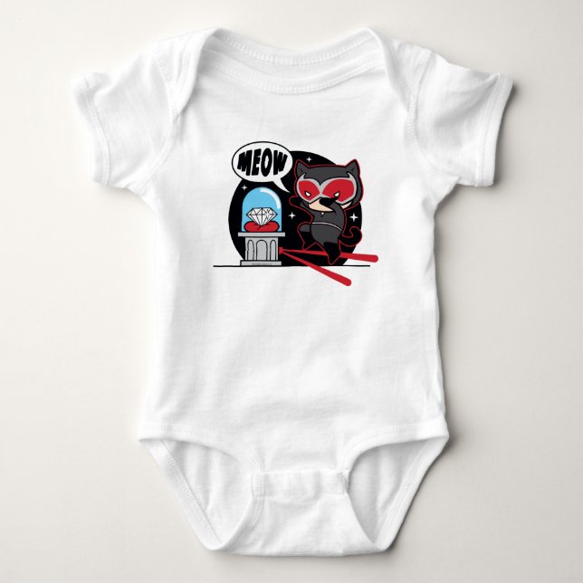 Chibi Catwoman stahl einen Diamond Baby Strampler (Vorderseite)