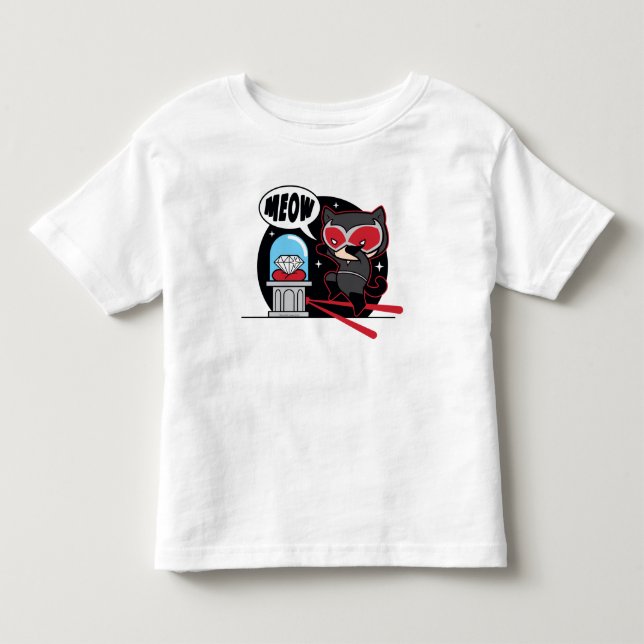 Chibi Catwoman stahl einen Diamond Kleinkind T-shirt (Vorderseite)