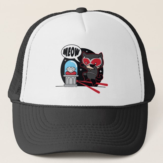 Chibi Catwoman stahl einen Diamond Truckerkappe (Vorderseite)