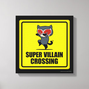 Chibi Catwoman Super-Schurke Überquerungsschild Leinwanddruck