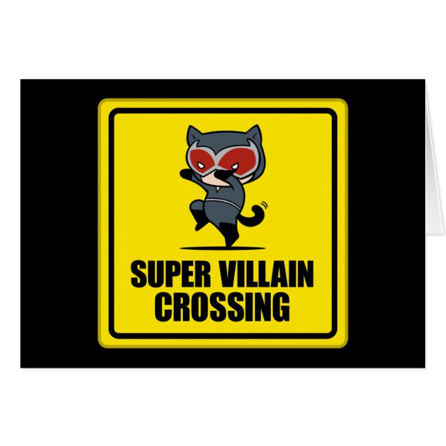 Chibi Catwoman Super Villain Crossing Sign (Vorderseite (Horizontal))