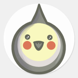 Chibi Cockatiel Runder Aufkleber