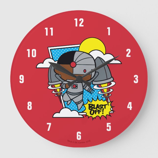 Chibi Cyborg blast ab! Große Wanduhr (Vorderseite)