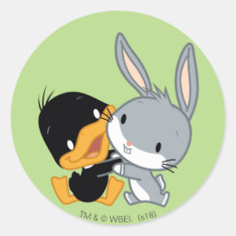 Chibi DAFFY DUCK™ & BUGS BUNNY™ Runder Aufkleber