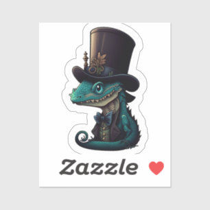 Chibi Dragon in einem Top Hat Aufkleber