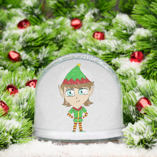 Chibi-elf-Keramik Schneekugeln