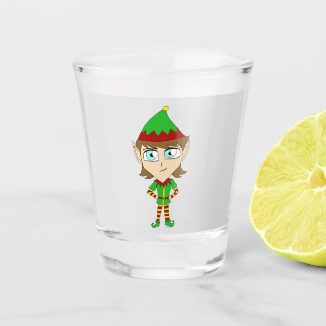 Chibi-Elf-Scheiben Schnapsglas (Vorderseite)