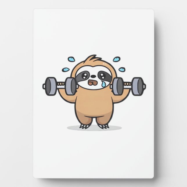 Chibi Faultier Fitnessstudio Misserfolg � Cute Kaw Fotoplatte (Vorderseite)