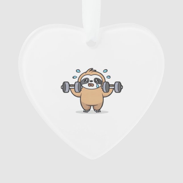 Chibi Faultier Fitnessstudio Misserfolg � Cute Kaw Ornament (Vorderseite)