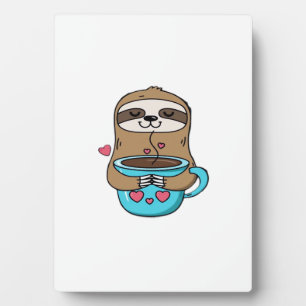 Chibi Faultier Kaffeeliebhaber � Cute Kawaii Fault Fotoplatte