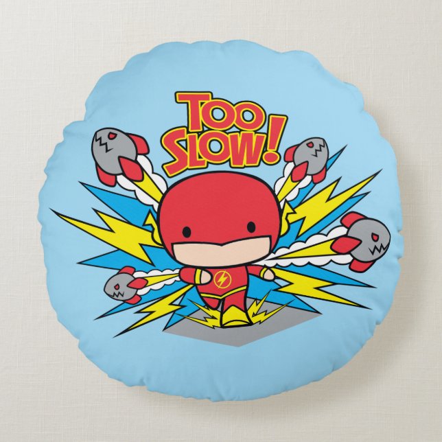 Chibi Flash Outdoor Rockets Rundes Kissen (Vorderseite)
