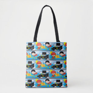 Chibi Flash, Superman und Batman Racing Pattern Tasche