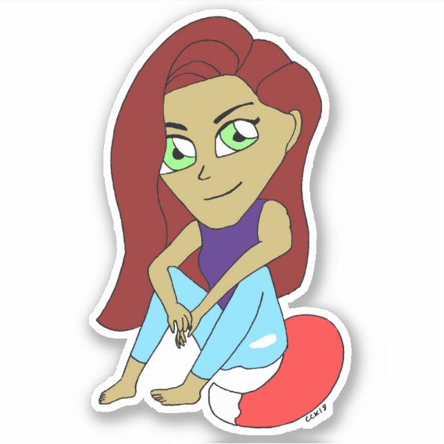 Chibi Foxy Girl Aufkleber (Vorderseite)