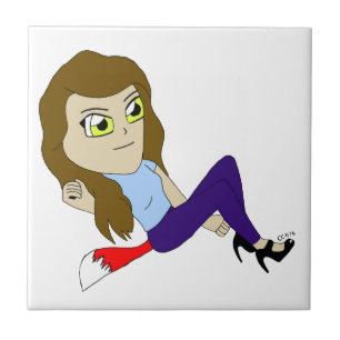 Chibi Foxy Girl Keramik Fliese