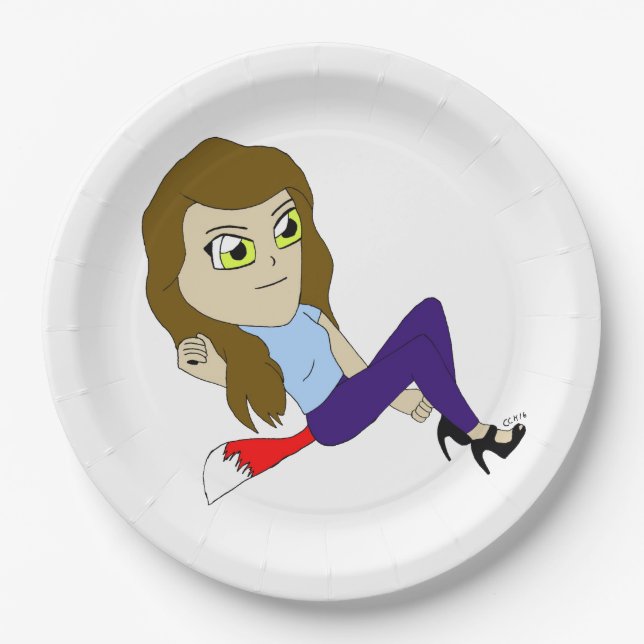 Chibi-Foxy-Girl-Teller Pappteller (Vorderseite)