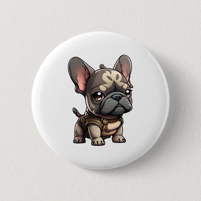 Chibi French Bulldog Button (Vorderseite)