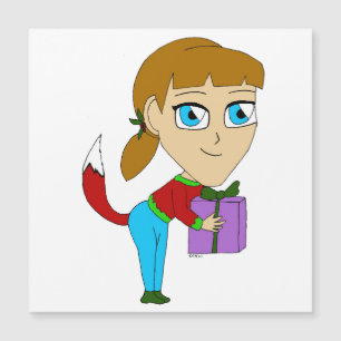 Chibi-Fuchs-Mädchen  Magnetkarte