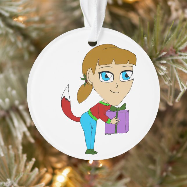 chibi Füchschen Mädchen    Ornament (Baum)