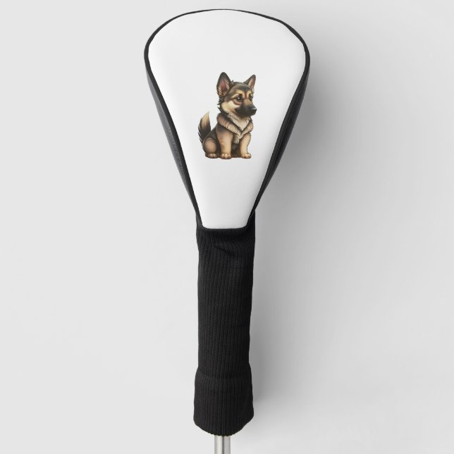 Chibi German Shepherd Golf Headcover (Vorderseite)
