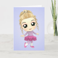 Chibi Girl Ballerina Geburtstagskarte