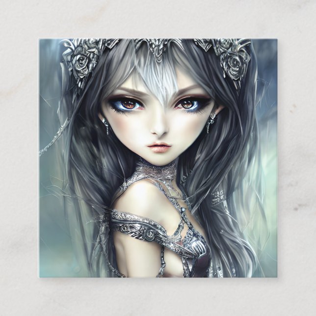 Chibi Girl Knight Telefonnummerkarte (Vorderseite)