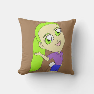Chibi Girl mit einem sonnigen Schwanz Kissen
