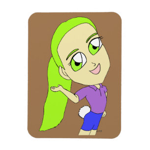 Chibi-Girl mit einem sonnigen Schwanz-Magneten Magnet