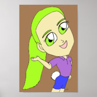 Chibi-Girl mit einem sonnigen Schwanz-Plakat
