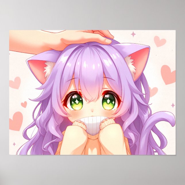 Chibi Girl Niedlich Portrait Poster (Vorne)