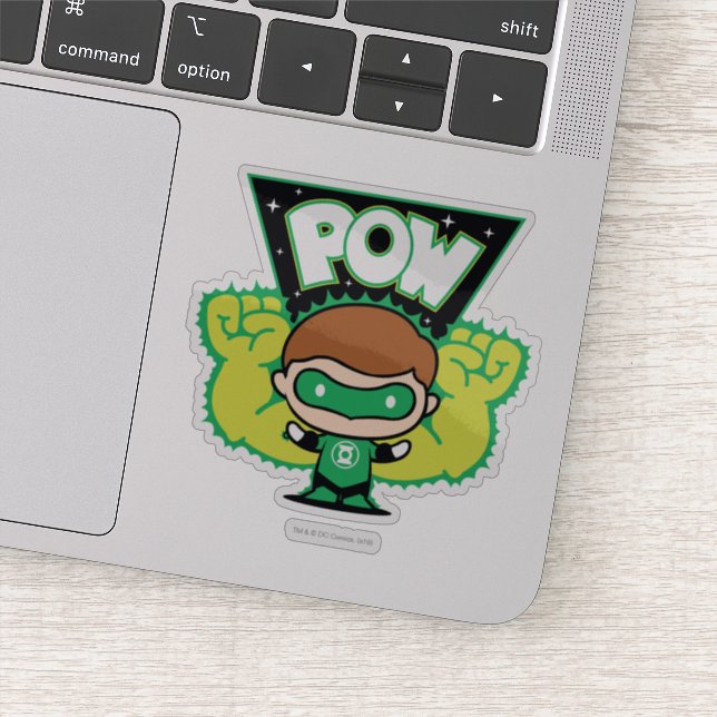 Chibi Green Lantern bilden Riesenfisten Aufkleber (Detail)
