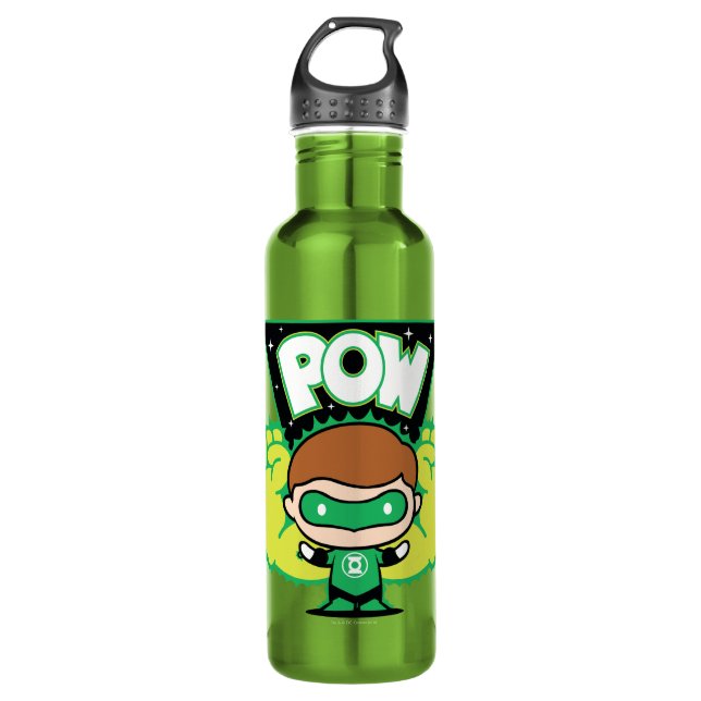 Chibi Green Lantern bilden Riesenfisten Edelstahlflasche (Vorderseite)